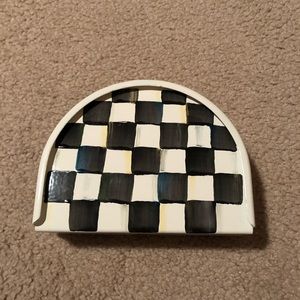Mackenzie Childs Courtley check enamel napkin holder